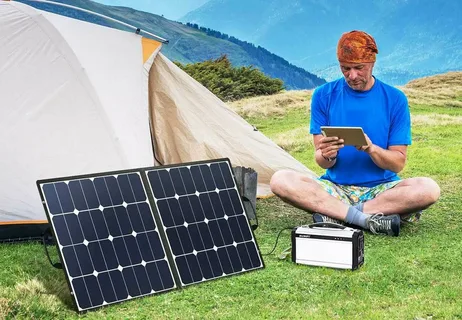 Outdoor solar battery charger